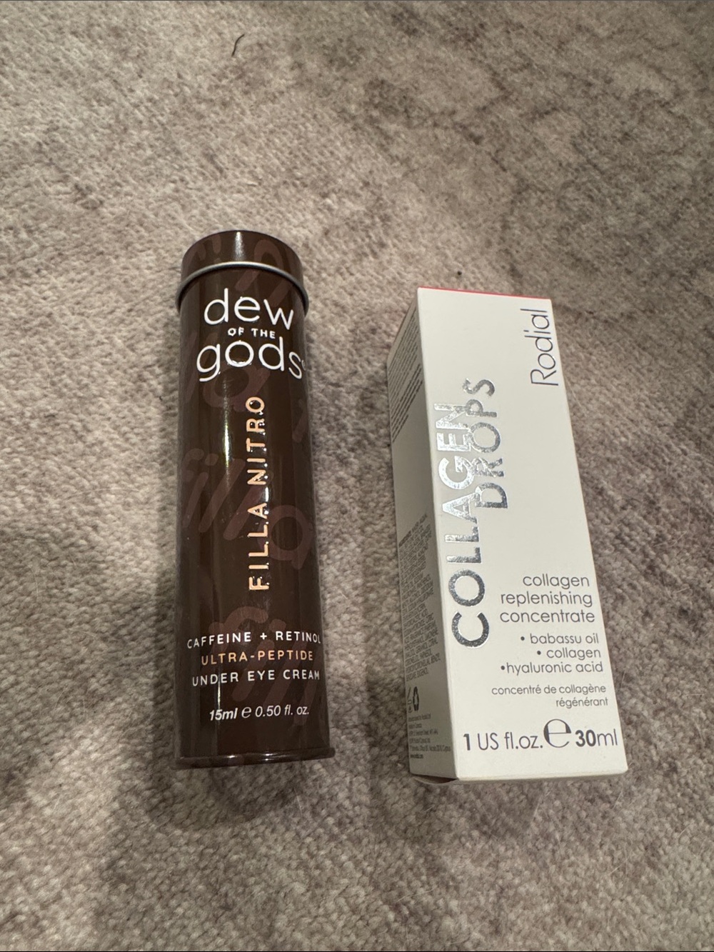 Filla Nitro Under Eye Cream & rodial collagen drops
